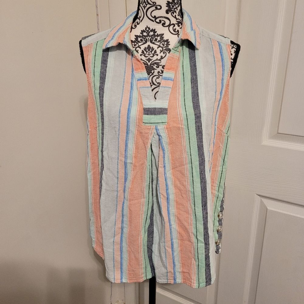 Zac & Rachel Linen blend striped top